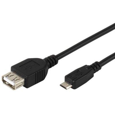 Kabel VIVANCO micro USB - USB 0.15m Czarny