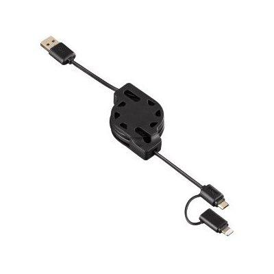 Kabel HAMA USB - microUSB/Lightning 1.2m Czarny