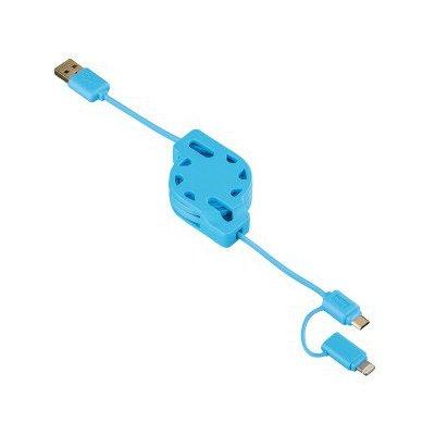 Kabel HAMA USB - microUSB/Lightning 1.2m Niebieski