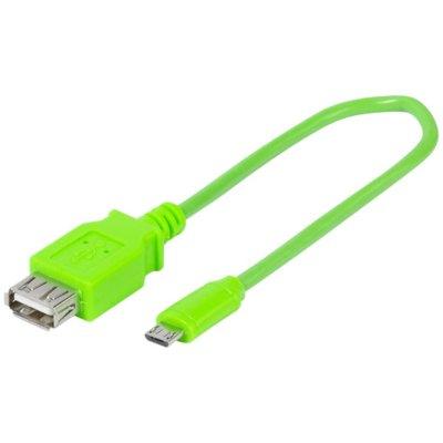 Adapter VIVANCO microUSB - USB 15cm Zielony