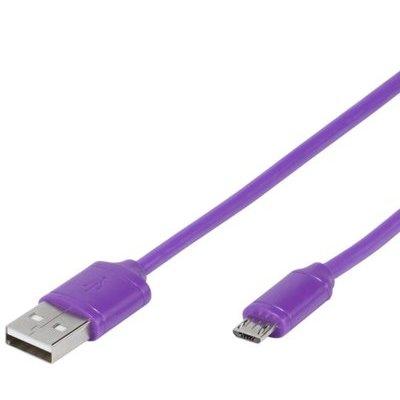 Kabel VIVANCO USB - microUSB 1m Fioletowy