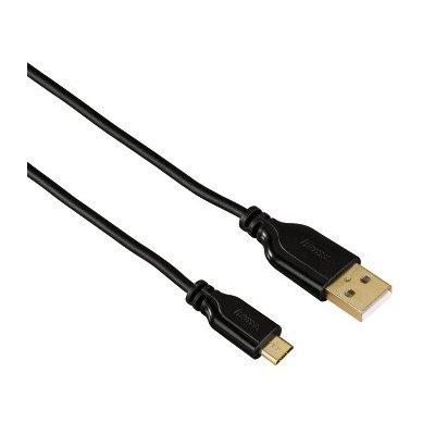 Kabel micro USB HAMA Flexi Slim 180 stopni Czarny 0.75m