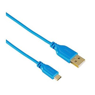 Kabel micro USB HAMA Flexi Slim 180 stopni Niebieski 0.75m