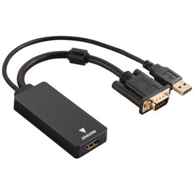 Adapter HAMA VGA+USB - HDMI (wtyk - gniazdo) 54547