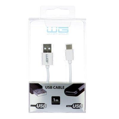 Kabel WG USB C - USB A (wtyk - wtyk) 1m Biały
