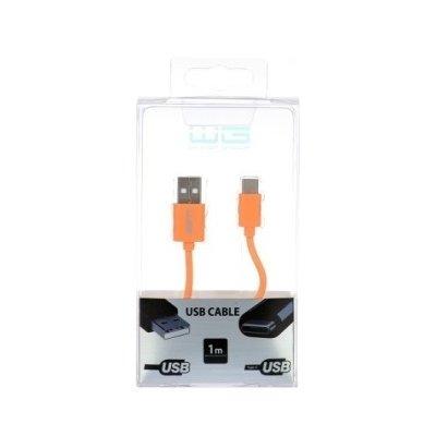 Kabel WG USB C - USB A (wtyk - wtyk) 1m Pomarańczowy
