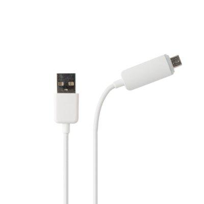 Kabel AZURI micro USB z LED biały