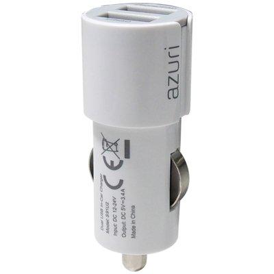Ładowarka samochodowa AZURI 3.4 A/2 x USB Biały