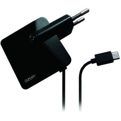 Ładowarka sieciowa AZURI 2,4 A kabel USB-C Czarny