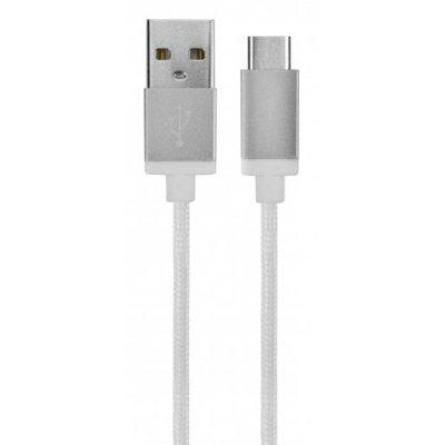 Kabel USB typ C XQISIT Cotton 1.8m Biały
