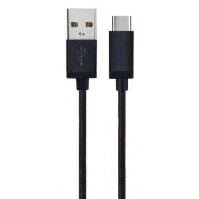 Kabel USB typ C XQISIT Cotton 1.8m Czarny