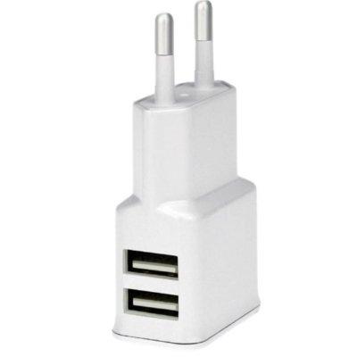 Ładowarka sieciowa WG Dual USB (2,4A) Biały