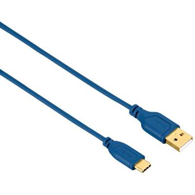 Kabel HAMA USB-C - USB 2.0 A Flexi-slim (wtyk-wtyk) 0.75m Niebieski