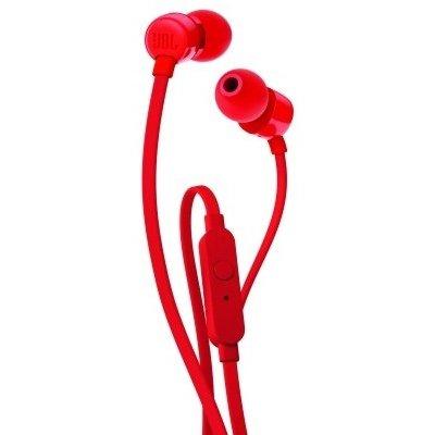 Przewodowe słuchawki dokanałowe JBL T110 Czerwony