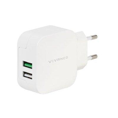 Ładowarka sieciowa VIVANCO 37563 Fast Charging 2 x USB 2.4A+1A