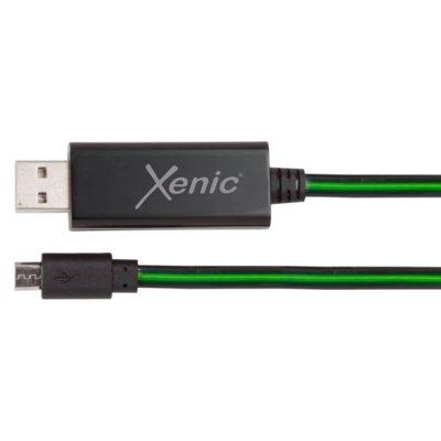 Kabel microUSB XENIC LEDMB-10 Zielony