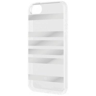 Etui XQISIT Shell Stripes do Apple iPhone 5/5S/SE Srebrny