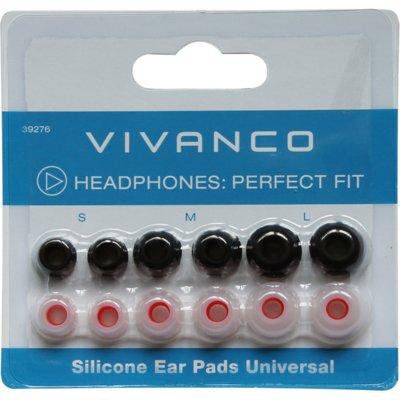 Gumki silikonowe VIVANCO EP12 do słuchawek Micro Czarne / Białe