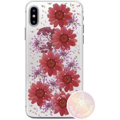 Etui PURO Glam Hippie Chic Cover do Apple iPhone XS/X prawdziwe płatki kwiatów czerwone IPCX65HIPPIEC3RED