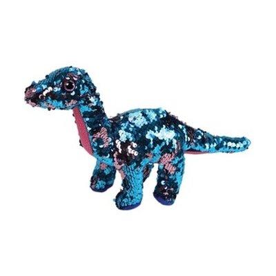 Maskotka TY INC Beanie Boos Flippables Tremor - niebieski różowy dinozaur z cekinami 15 cm