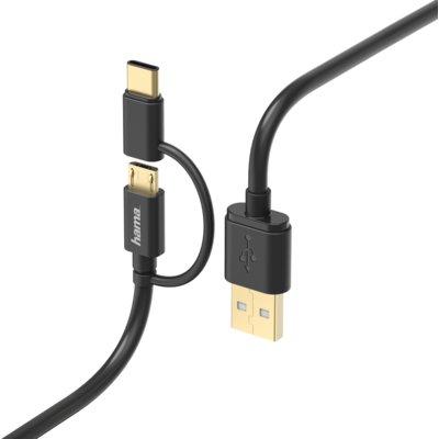 Kabel HAMA 2w1 USB Type-C Micro USB