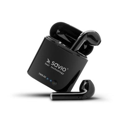 Słuchawki bezprzewodowe SAVIO TWS-02 Czarny