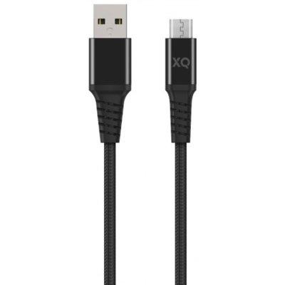 Kabel XQISIT Extra Strong Braided microUSB - USB A 2m Biały