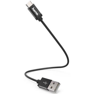 Kabel HAMA Ładujący/data USB typ C 0.2m Czarny