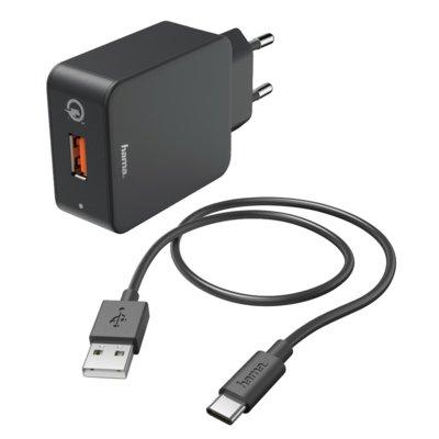 Ładowarka sieciowa HAMA Quick Charge USB-C 3A Czarny