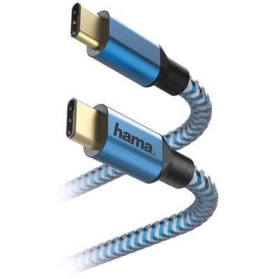 Kabel HAMA Ładujący/data Reflected USB typ C - USB typ C 1.5m Niebieski