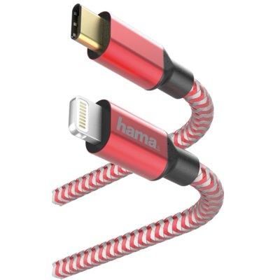 Kabel HAMA Ładujący/data Reflected USB typ C - Lightning 1.5m Czerwony