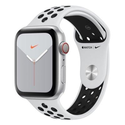 SmartWatch APPLE Watch Nike+ Series 5 GPS+Cellular Koperta 44 mm z aluminium w kolorze srebrnym z paskiem sportowym Nike w kolorze czystej platyny/czarnym MX3E2WB/A