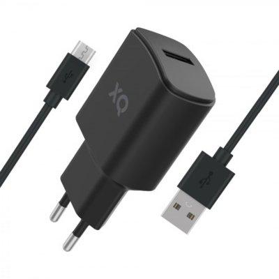 Ładowarka sieciowa XQISIT Travel Charger Single USB 2,4A + kabel microUSB Czarny