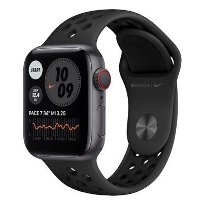 SmartWatch APPLE Watch Nike Series 6 GPS + Cellular Koperta 40 mm z aluminium w kolorze gwiezdnej szarości z paskiem sportowym Nike w kolorze antracytu/czarnym M07E3WB/A
