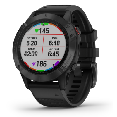 Zegarek sportowy z GPS GARMIN Fenix 6 Pro 47mm Czarny z czarnym paskiem 010-02158-02