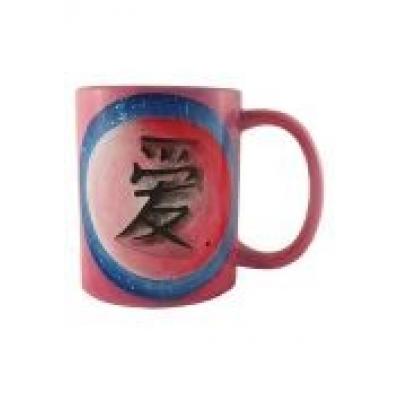 Energetyczny kubek z chińskim symbolem miłości, malowany ręcznie