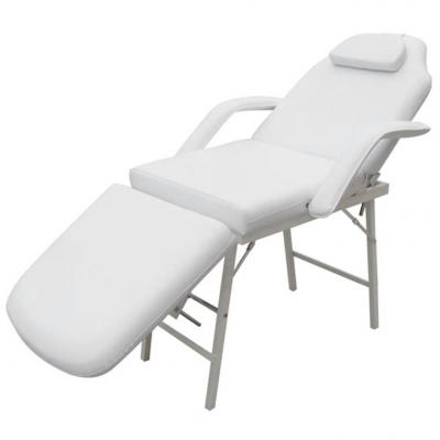 Emaga vidaxl przenośny fotel kosmetyczny, ekoskóra, 185 x 78 x 76 cm, biały