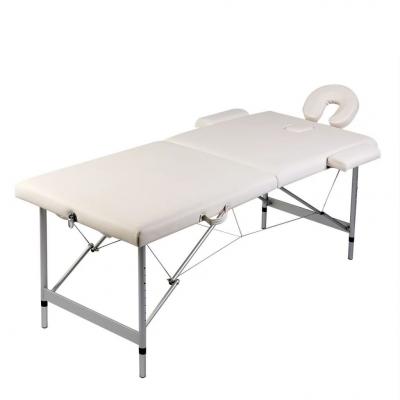 Emaga kremowy składany stół do masażu 2 strefy z aluminiową ramą
