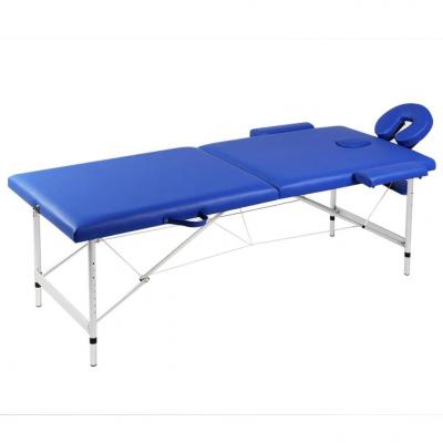 Emaga niebieski składany stół do masażu 2 strefy z aluminiową ramą