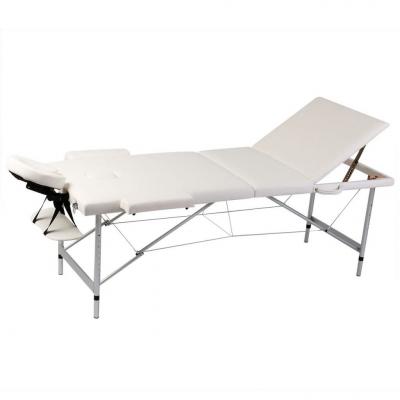 Emaga kremowy składany stół do masażu 3 strefy z aluminiową ramą