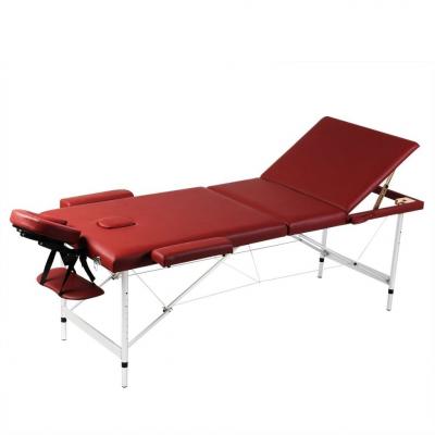 Emaga czerwony składany stół do masażu 3 strefy z aluminiową ramą