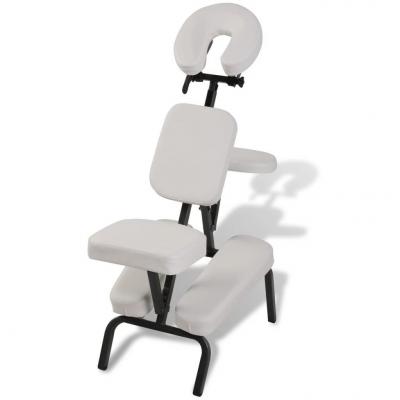 Emaga vidaxl fotel do masażu, składany i przenośny, biały