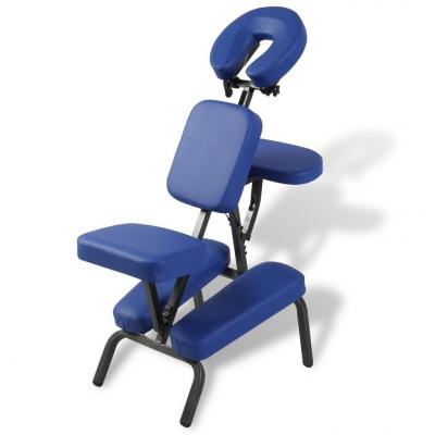 Emaga vidaxl składany, przenośny fotel do masażu, niebieski