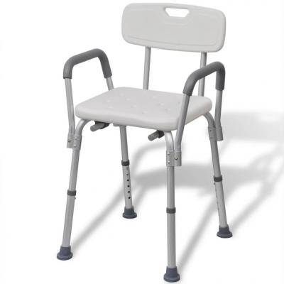 Emaga vidaxl krzesło pod prysznic z aluminium, białe