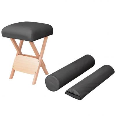Emaga vidaxl składany stołek do masażu z 2 wałkami, grubość siedziska 12 cm
