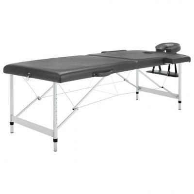 Emaga vidaxl stół do masażu, 2 strefy, rama z aluminium, antracyt, 186x68cm