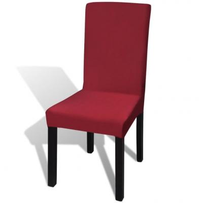 Emaga vidaxl elastyczne pokrowce na krzesła, bordowe, 6 sztuk