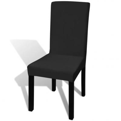 Emaga vidaxl czarne, rozciągliwe pokrowce na krzesła, 6 sztuk