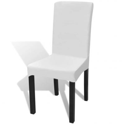 Emaga vidaxl białe, rozciągliwe pokrowce na krzesła, 6 sztuk