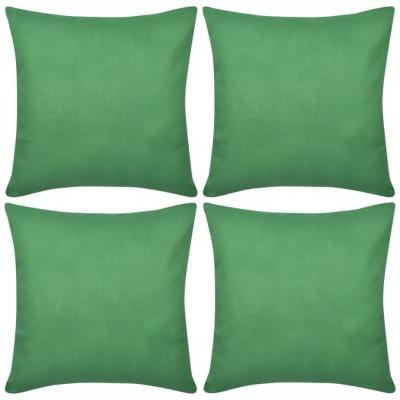 Emaga 4 zielone bawełniane poszewki na poduszki 80 x 80 cm